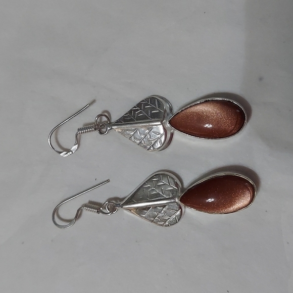 STERLING Silver Sun Sitara Earrings - Picture 2 of 5